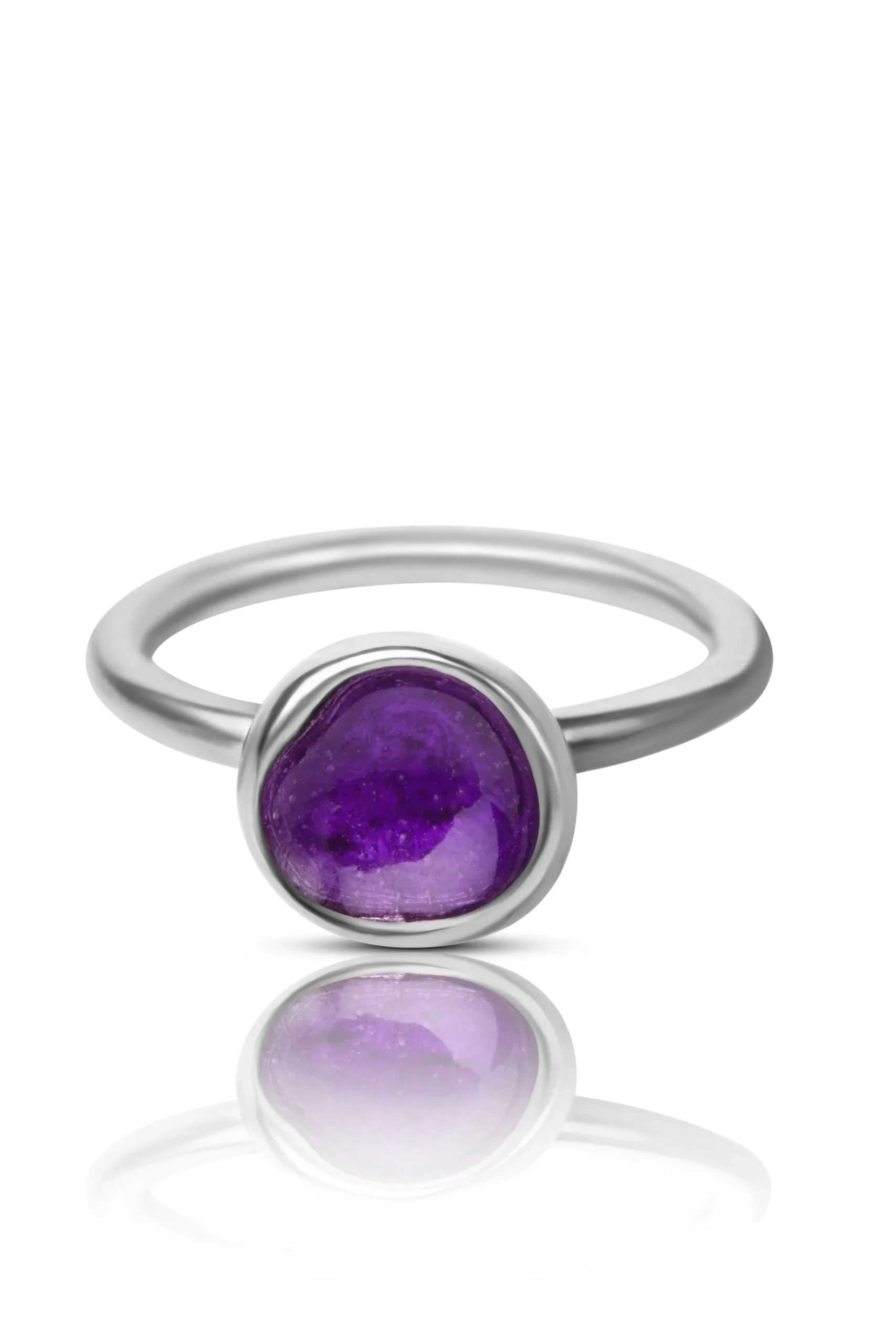 Handmade Jewellery | Minimal silver purple ring gallery 2