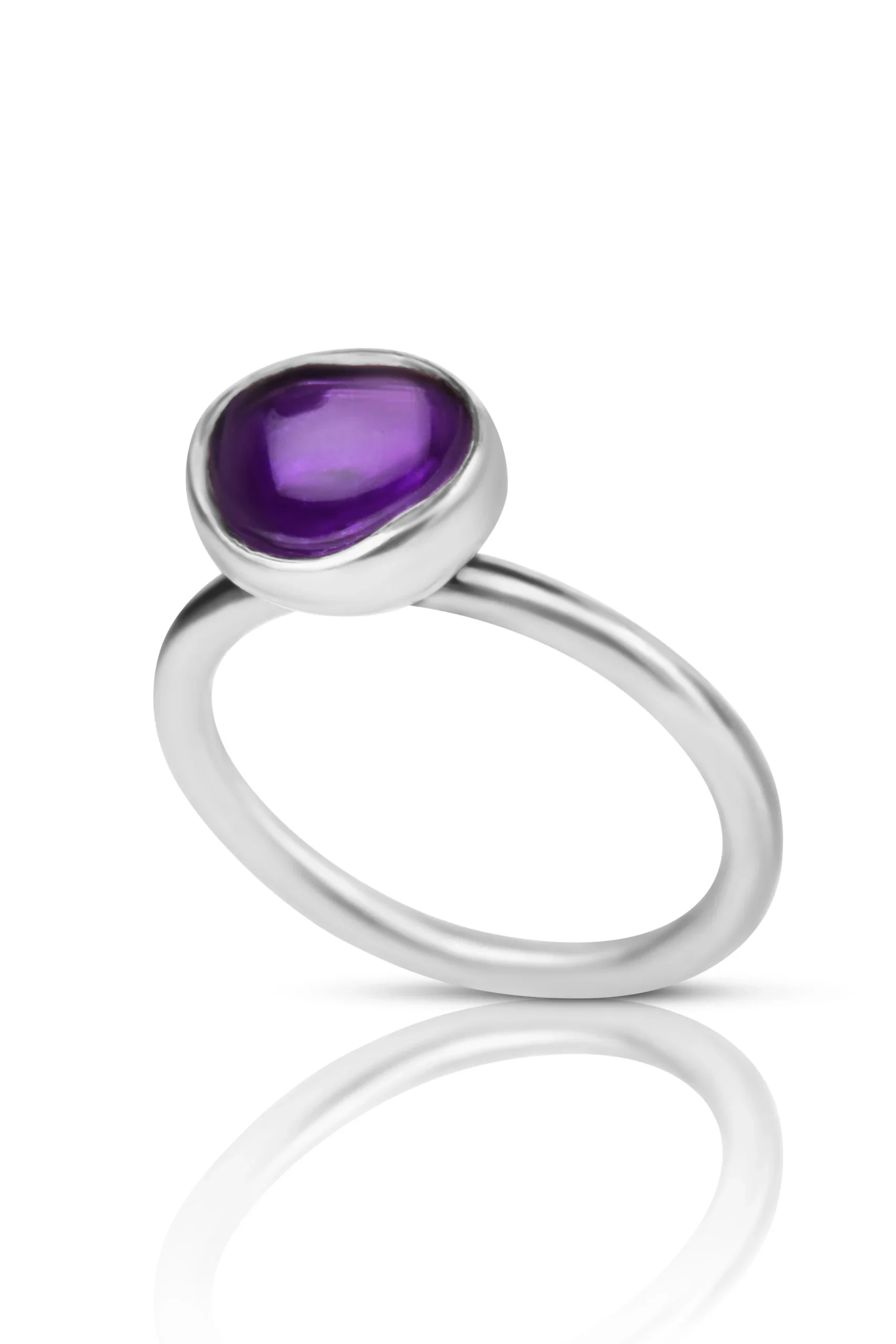 Handmade Jewellery | Minimal silver purple ring main