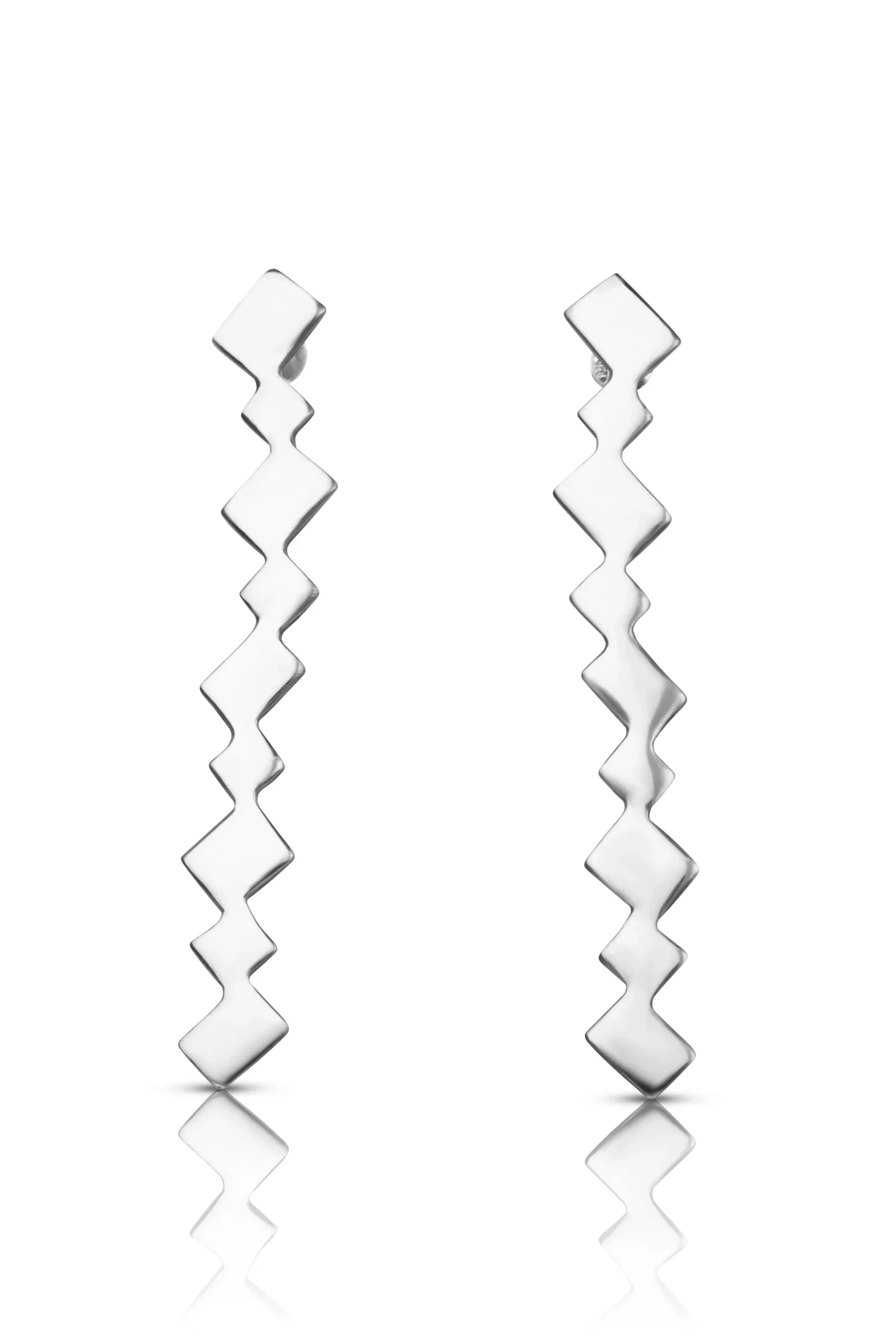 Handmade Jewellery | Minimal geometric handmade silver earrings main