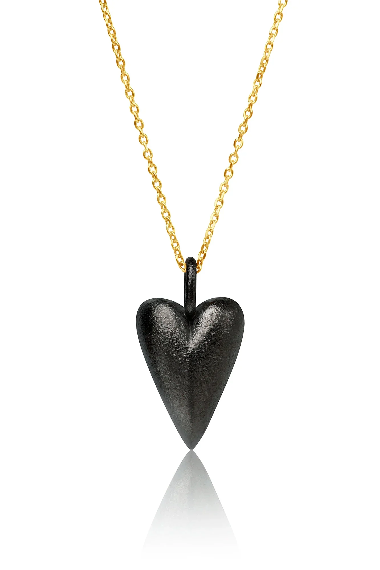 Handmade Jewellery | Heart handmade black silver necklace main