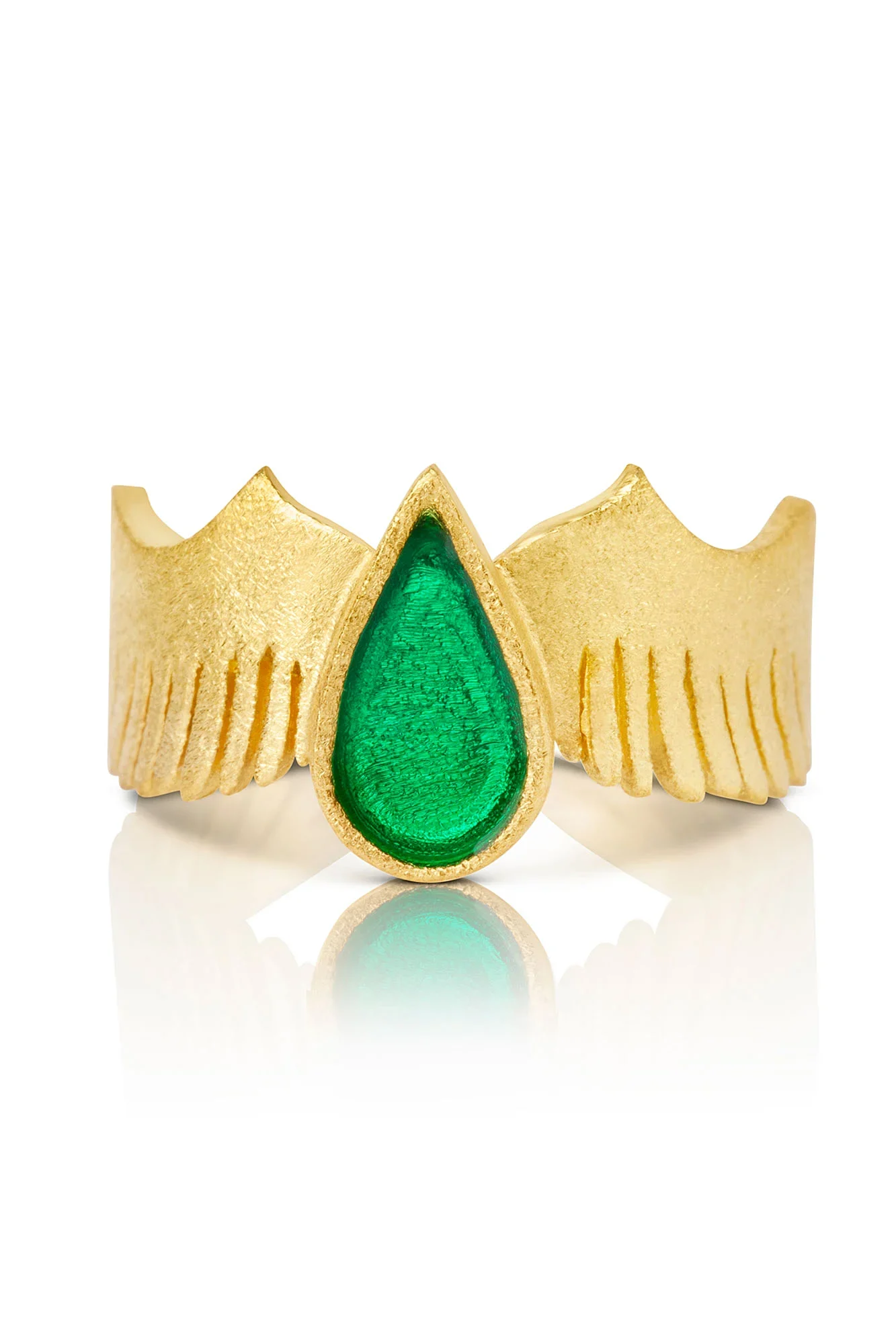 Handmade Jewellery | Handmade wings ring and green enamel gallery 2