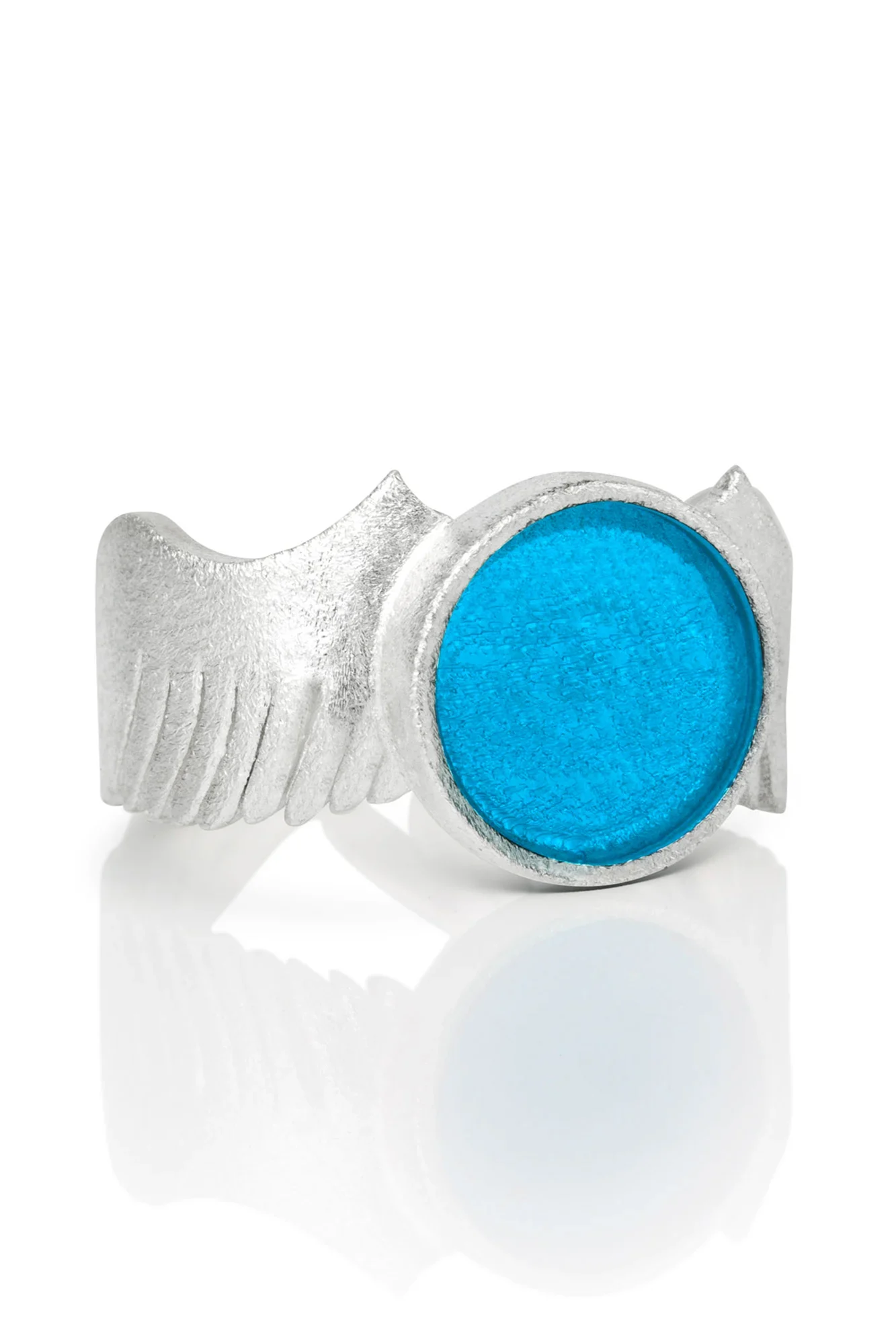 Handmade Jewellery | Wings handmade ring and blue enamel gallery 2