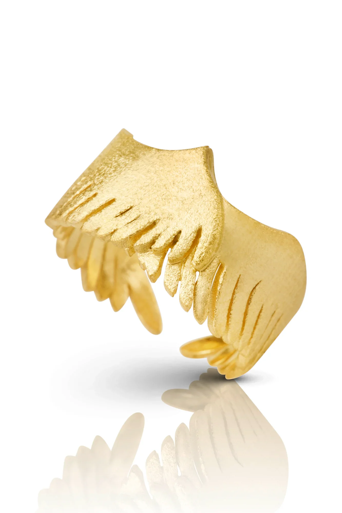 Handmade Jewellery | Angel wings handmade gold plated ring main