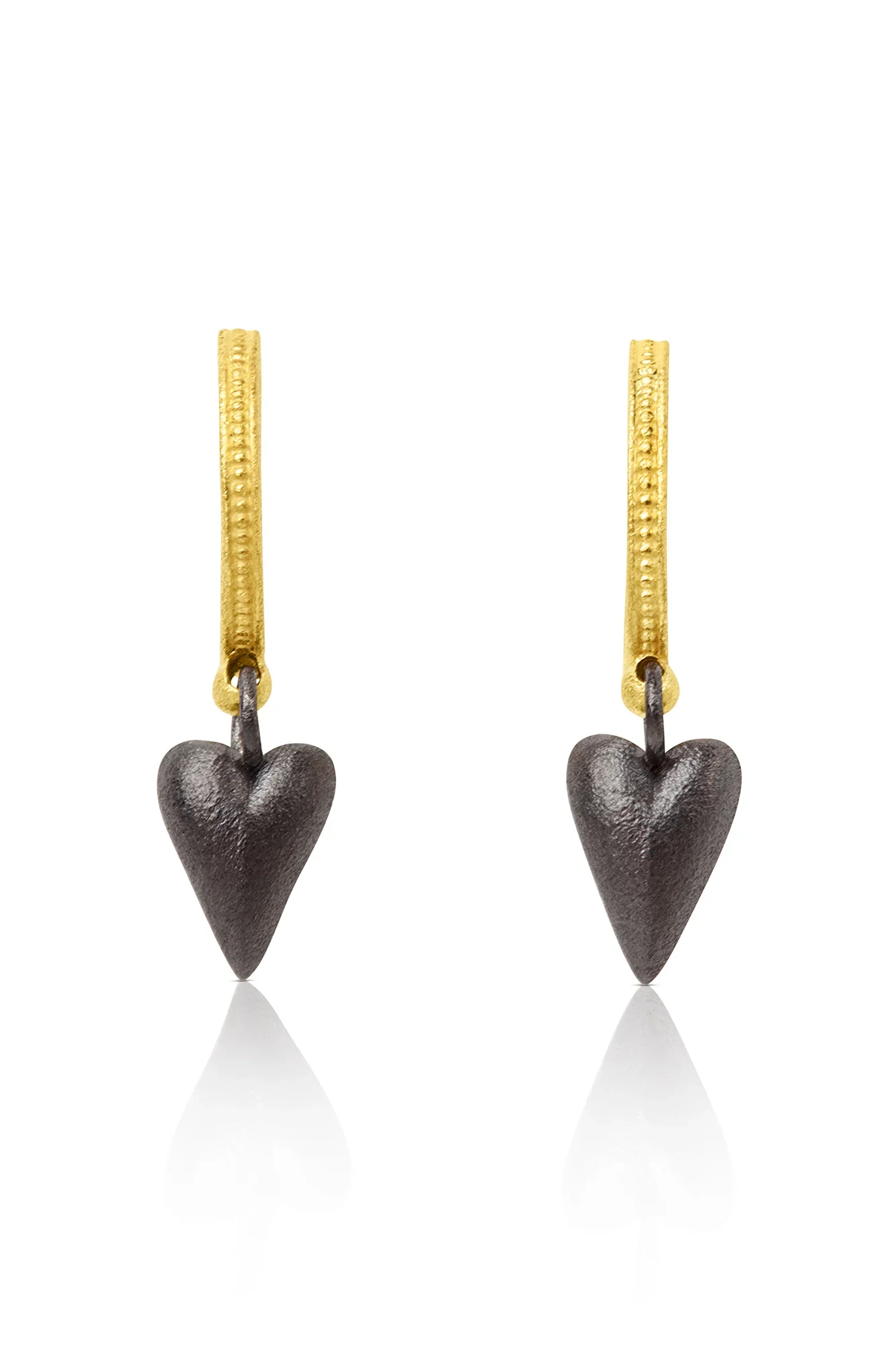 Handmade Jewellery | Handmade hoops adored with black hearts main