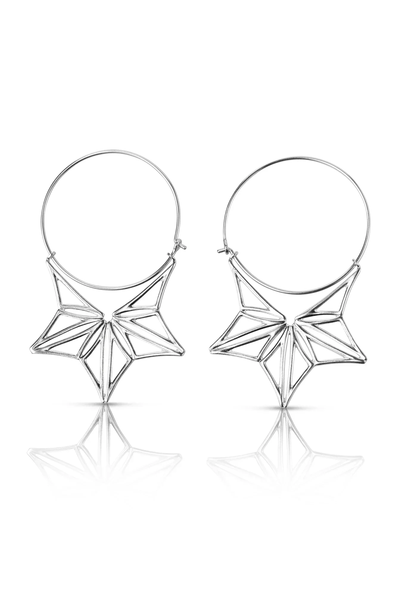 Handmade Jewellery | Exquisite geometric minimal silver hoops main