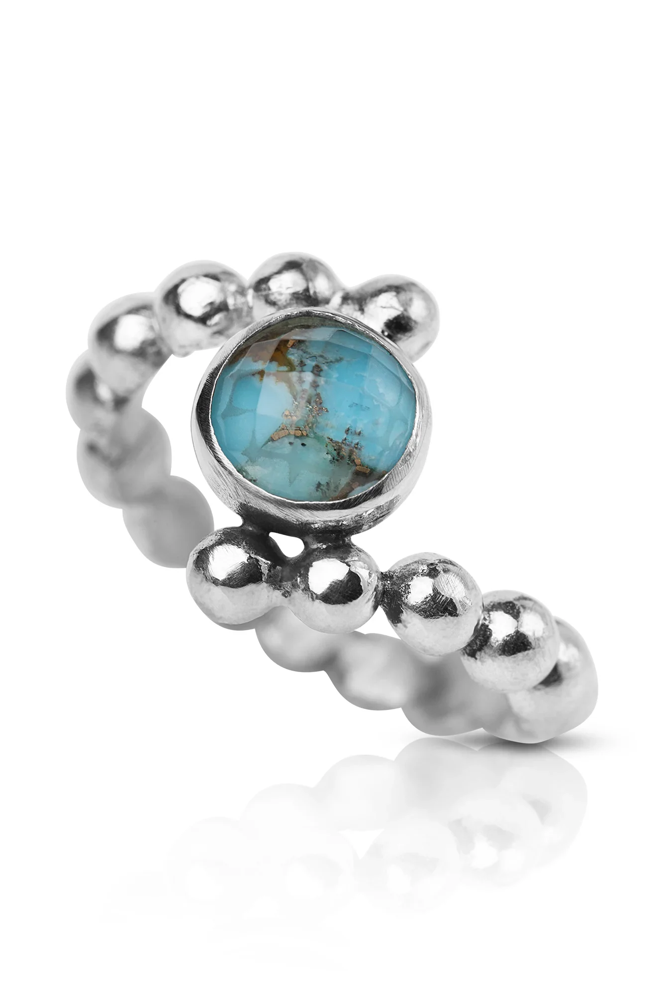 Handmade Jewellery | Bubble turquoise & silver modern ring main