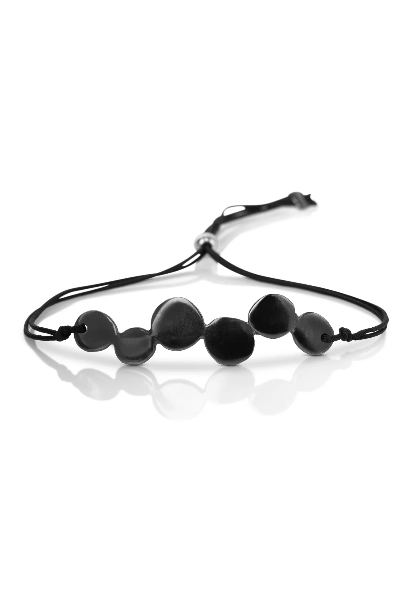 Handmade Jewellery | Bubble geometric black rhodium plated silver bracelet main