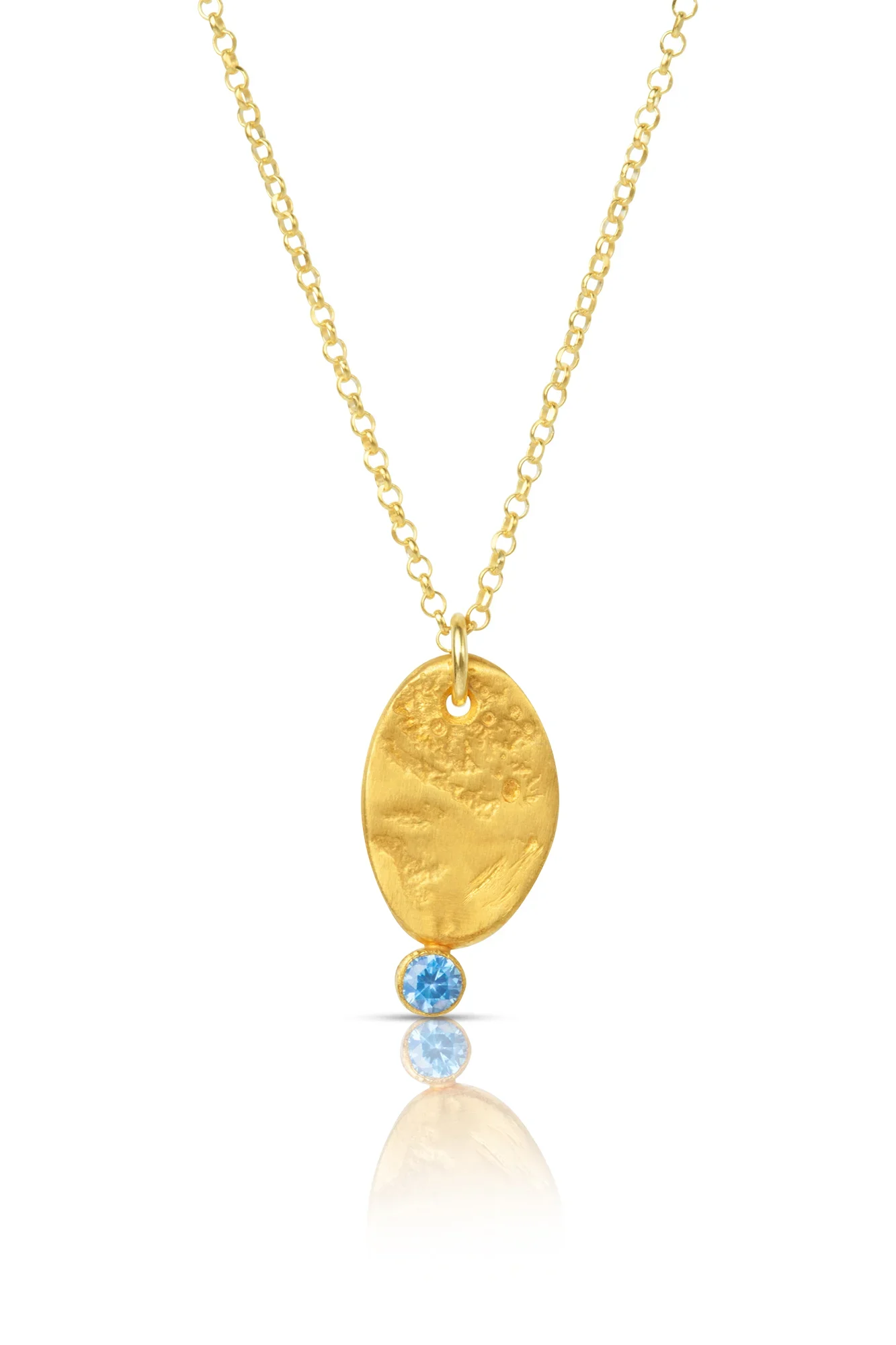 Handmade Jewellery | Oval gold plated silver necklace main