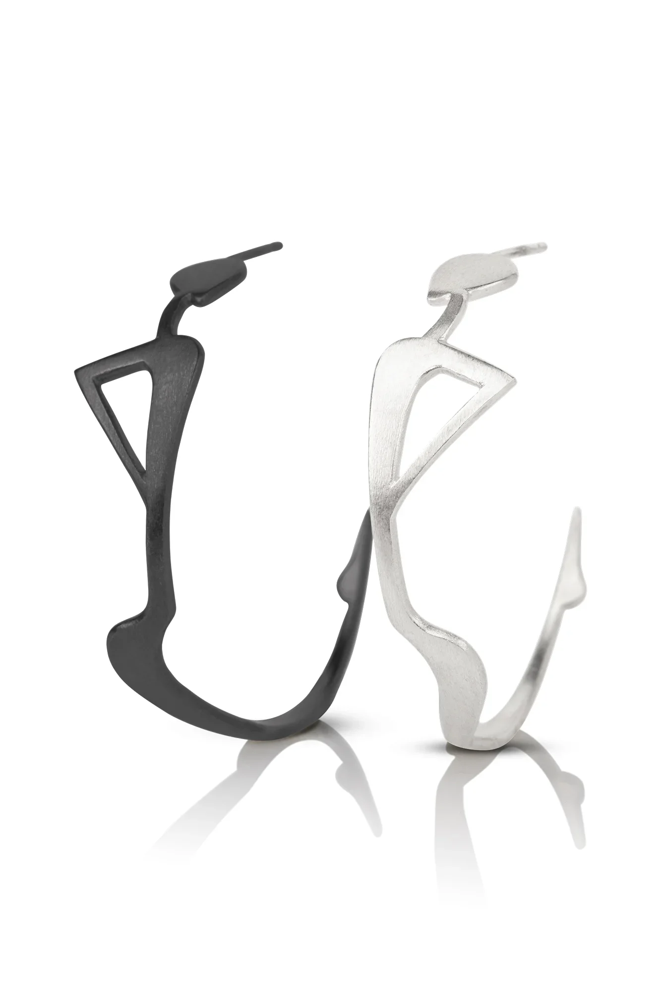 Handmade Jewellery | Figures minimal silver hoops small gallery 2