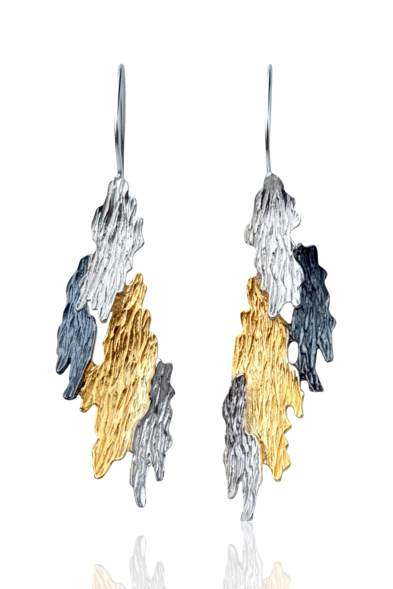 Handmade Jewellery | Textured handmade silver earrings main