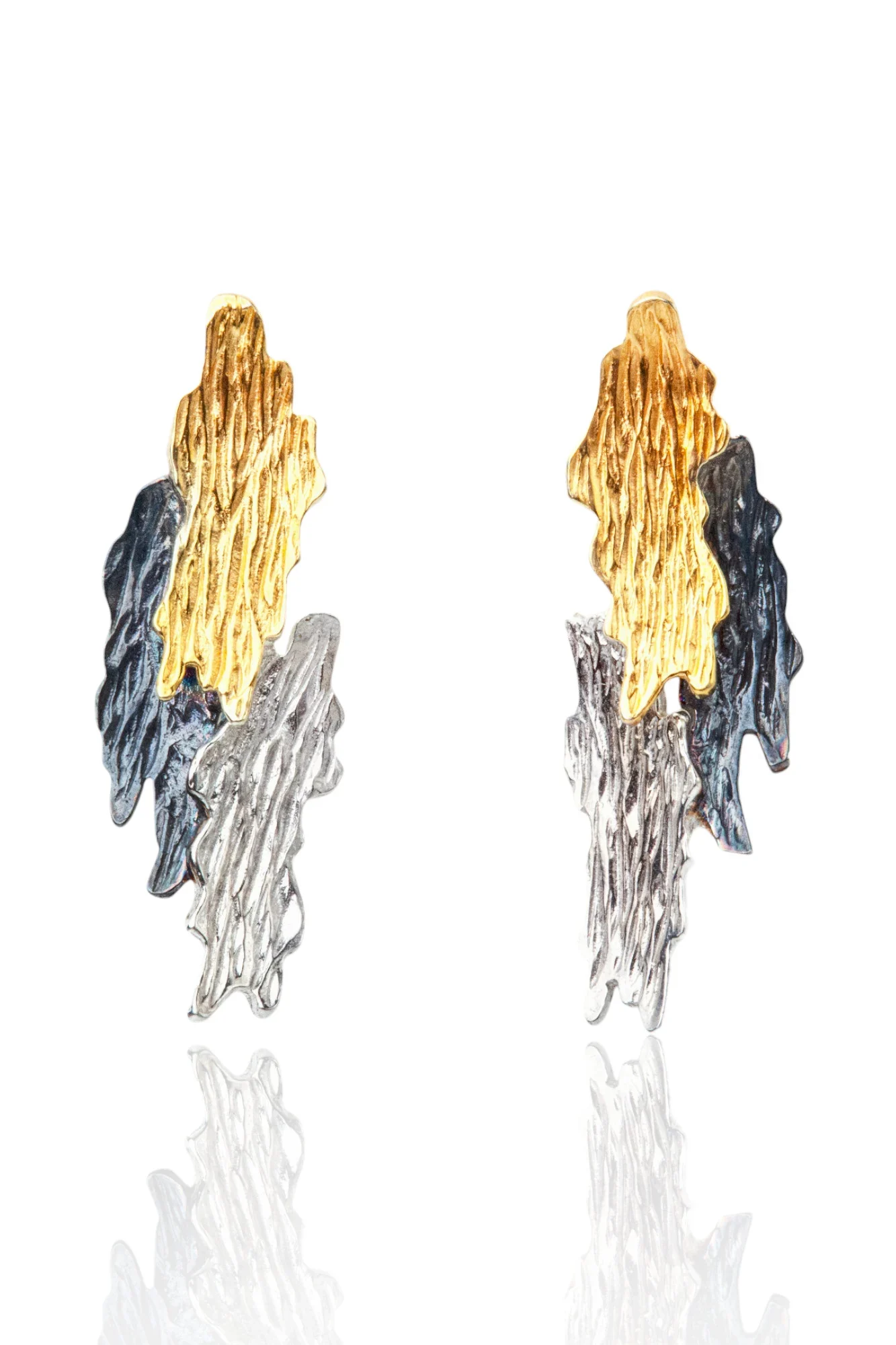 Χειροποίητα κοσμήματα | Μίνιμαλ χειροποιήτα ασιμένια καρφωτά σκουλαρίκια main