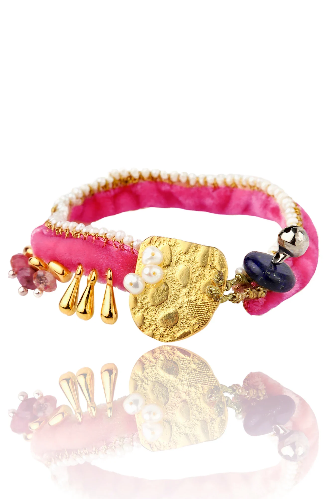 Handmade Jewellery | Silver & velvet handmade bracelet main