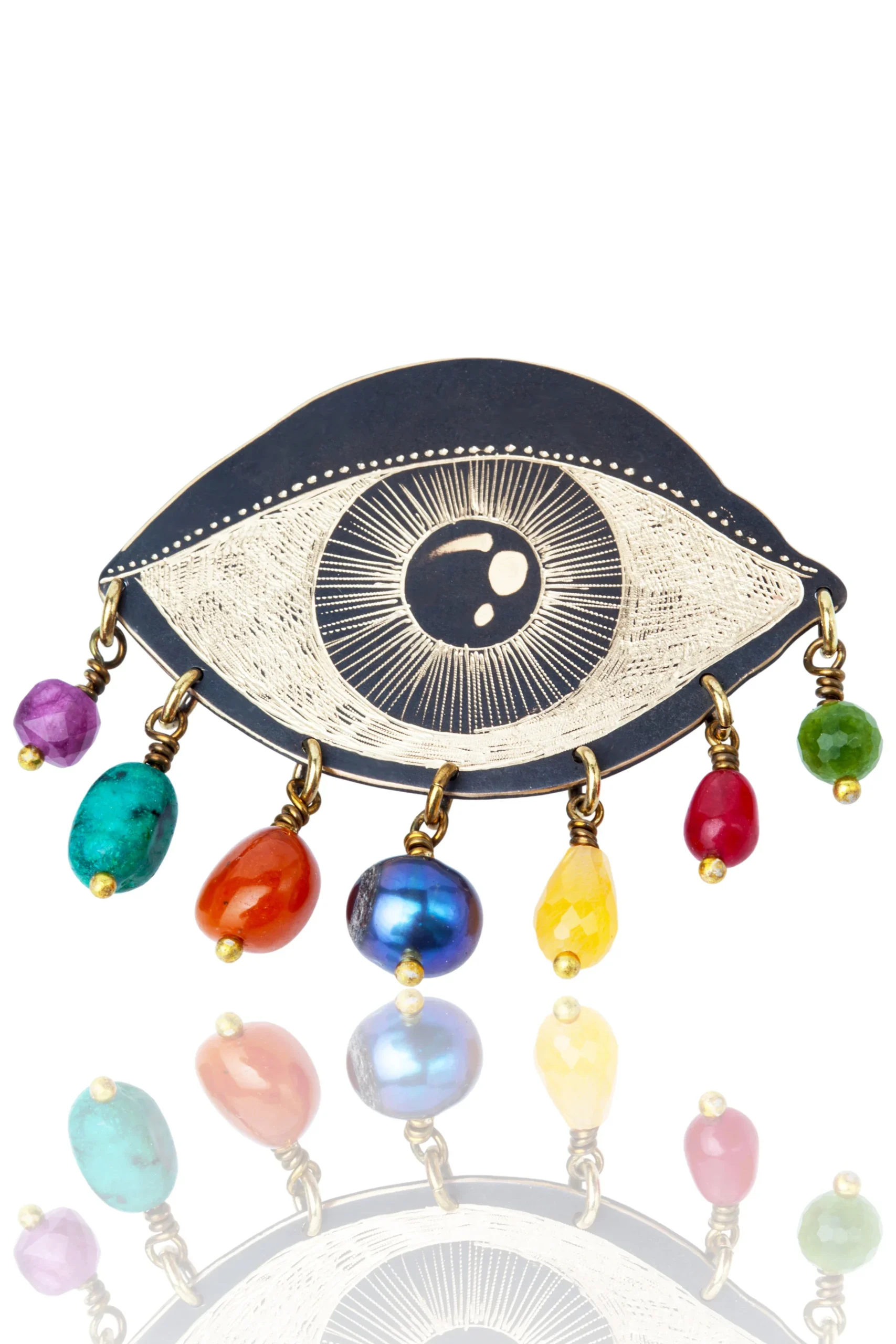 Handmade Jewellery | Eye handmade engraved brooch main