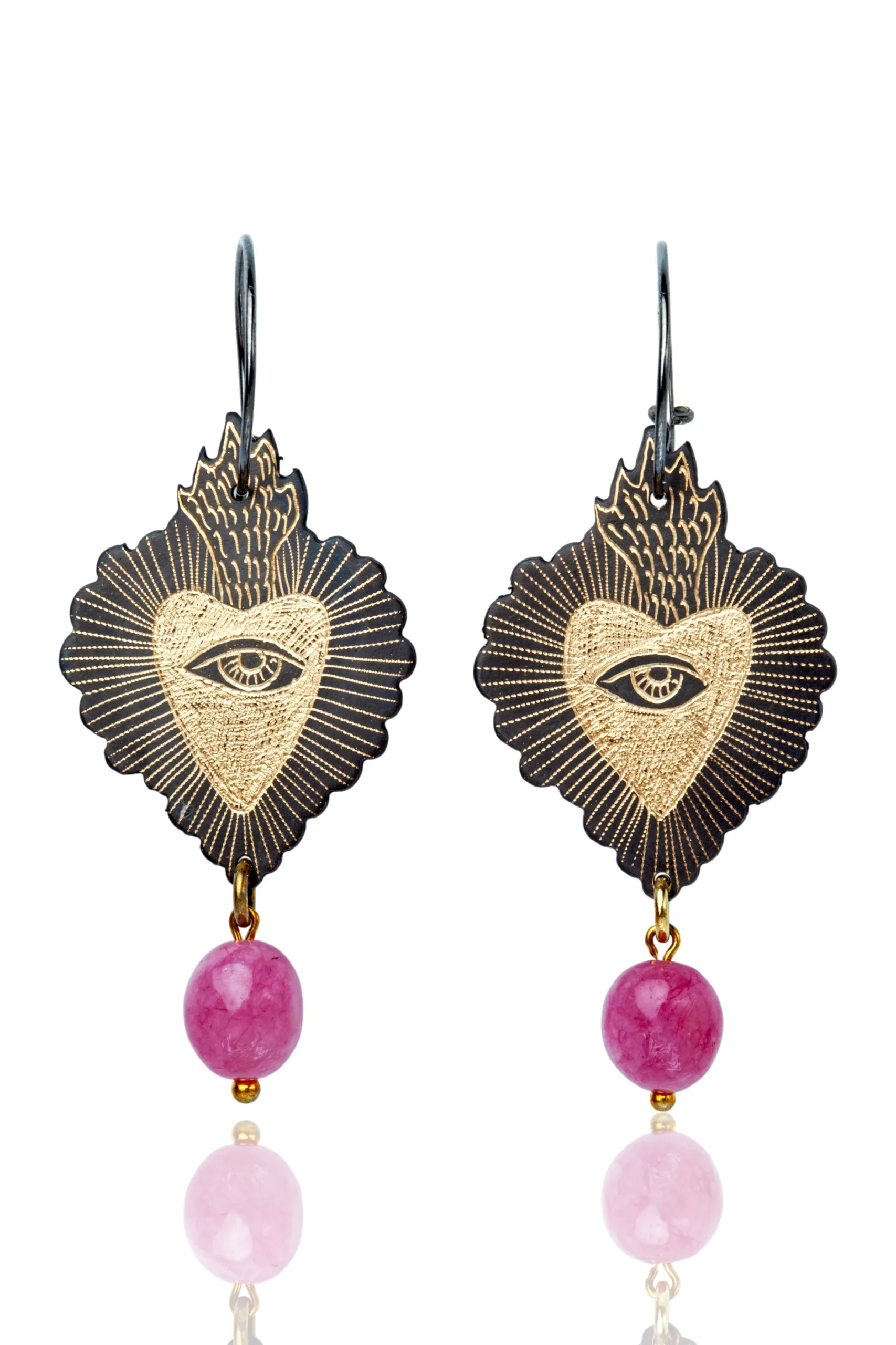 Handmade Jewellery | Hearts handmade engraved earrings main