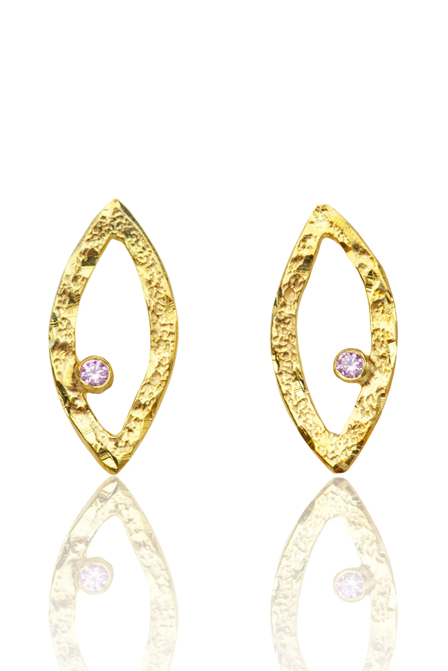 Handmade Jewellery | Leaf handmade textured silver earrings main