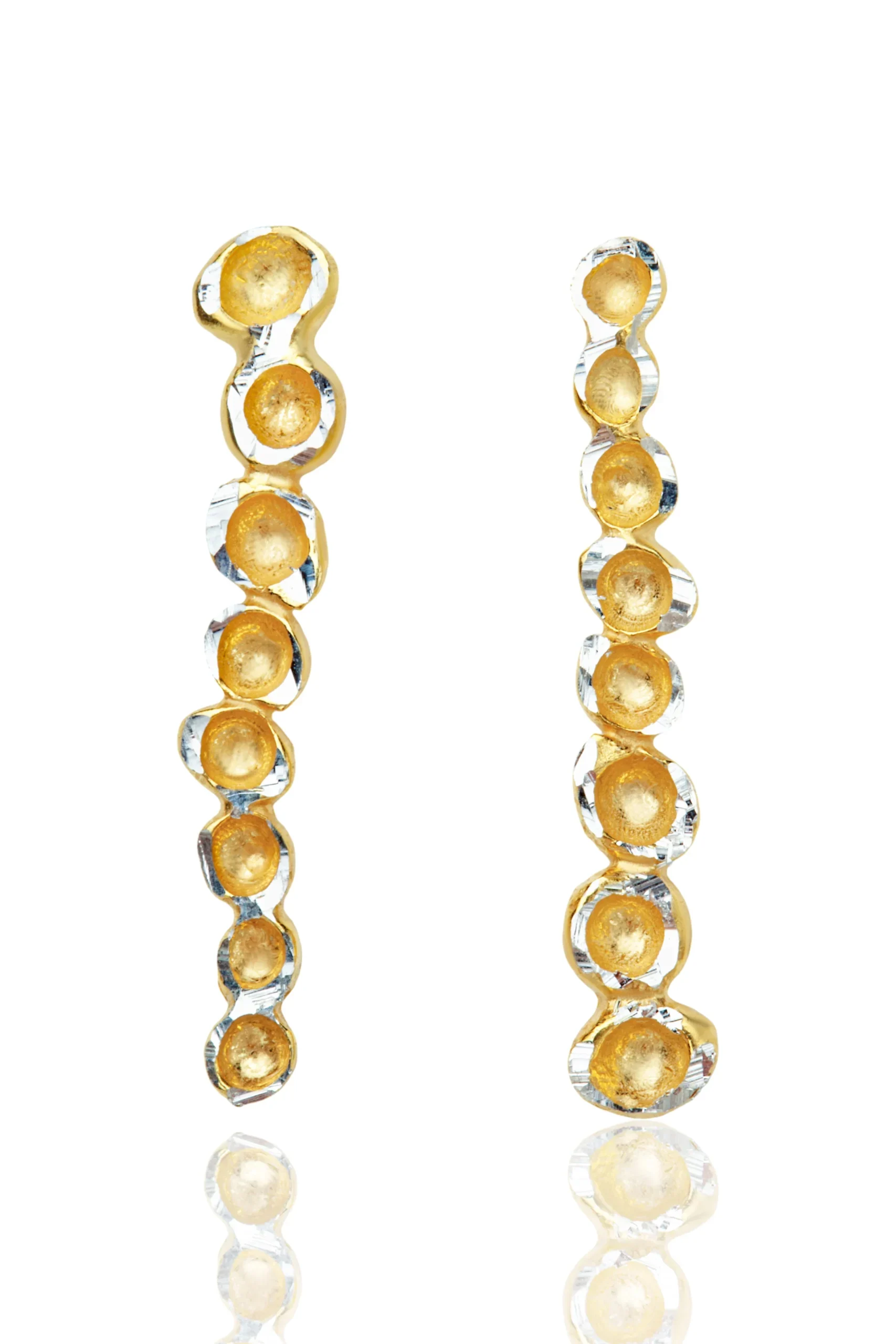 Handmade Jewellery | Bubble handmade gold plated silver earrings main