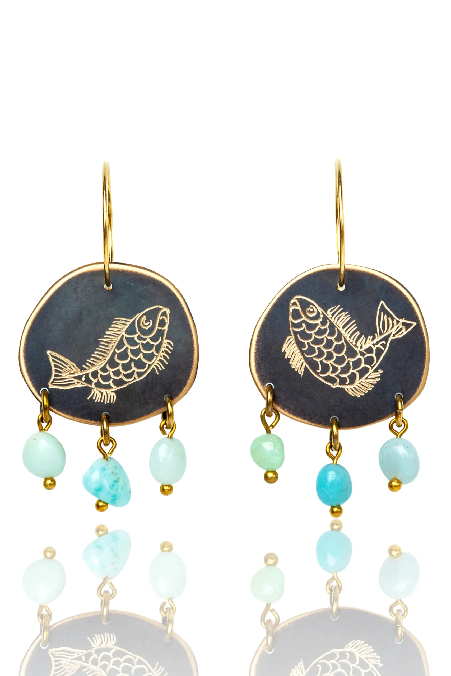 Handmade Jewellery | Handmade engraved silver and bronze earrings main