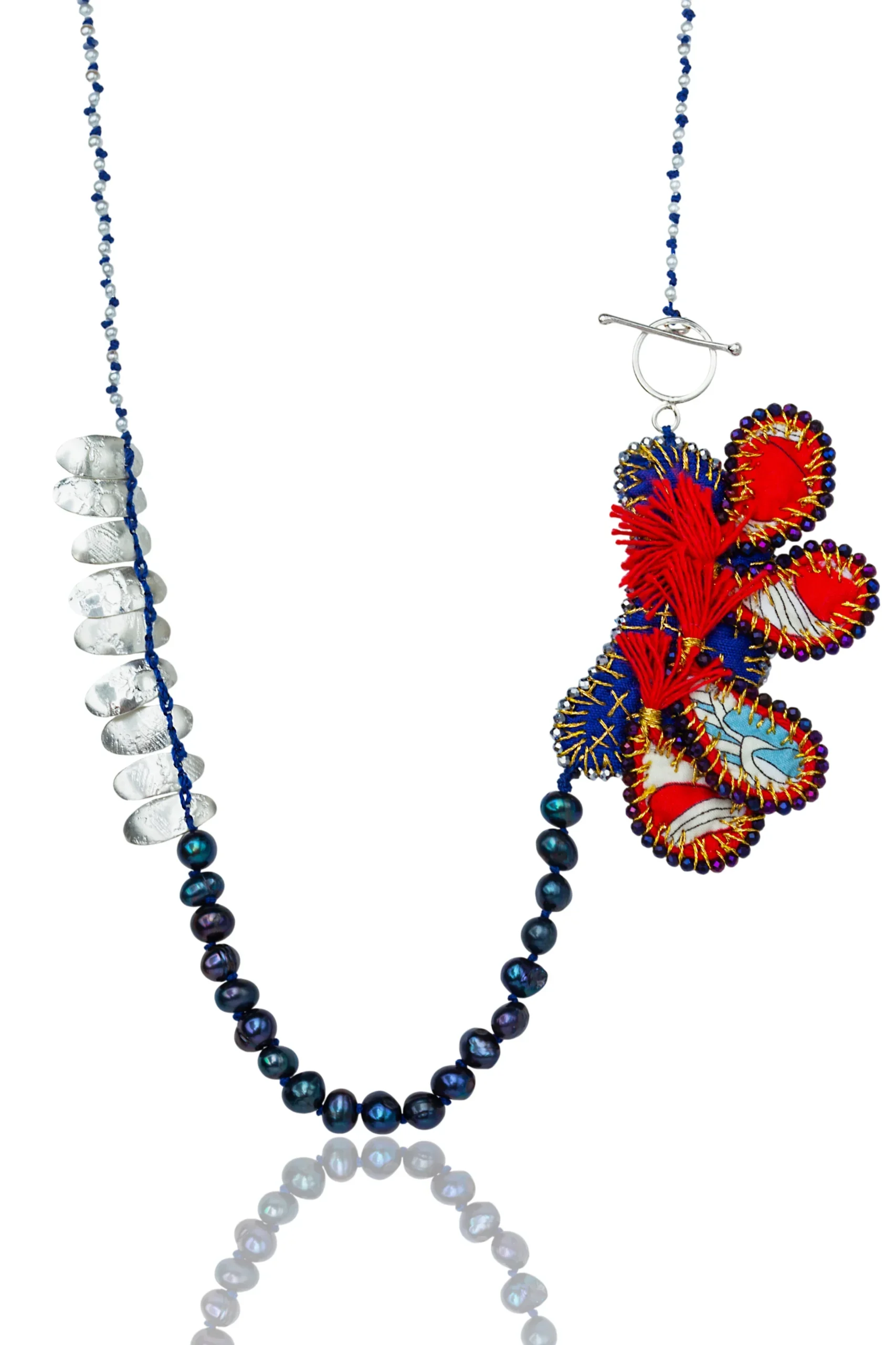 Handmade Jewellery | Paisleys handmade silver & pearl necklace main