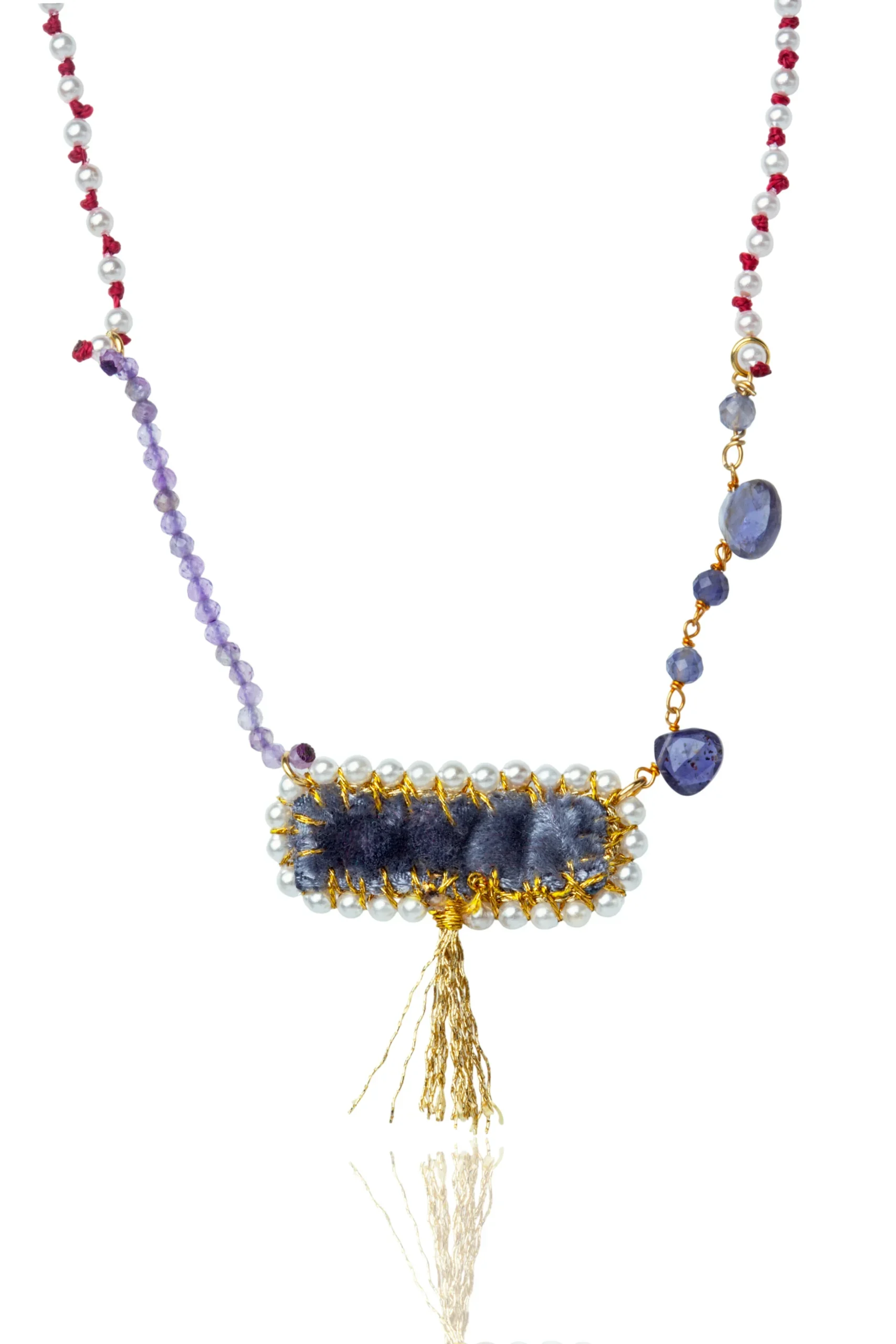 Handmade Jewellery | Handmade silver & velvet necklace main