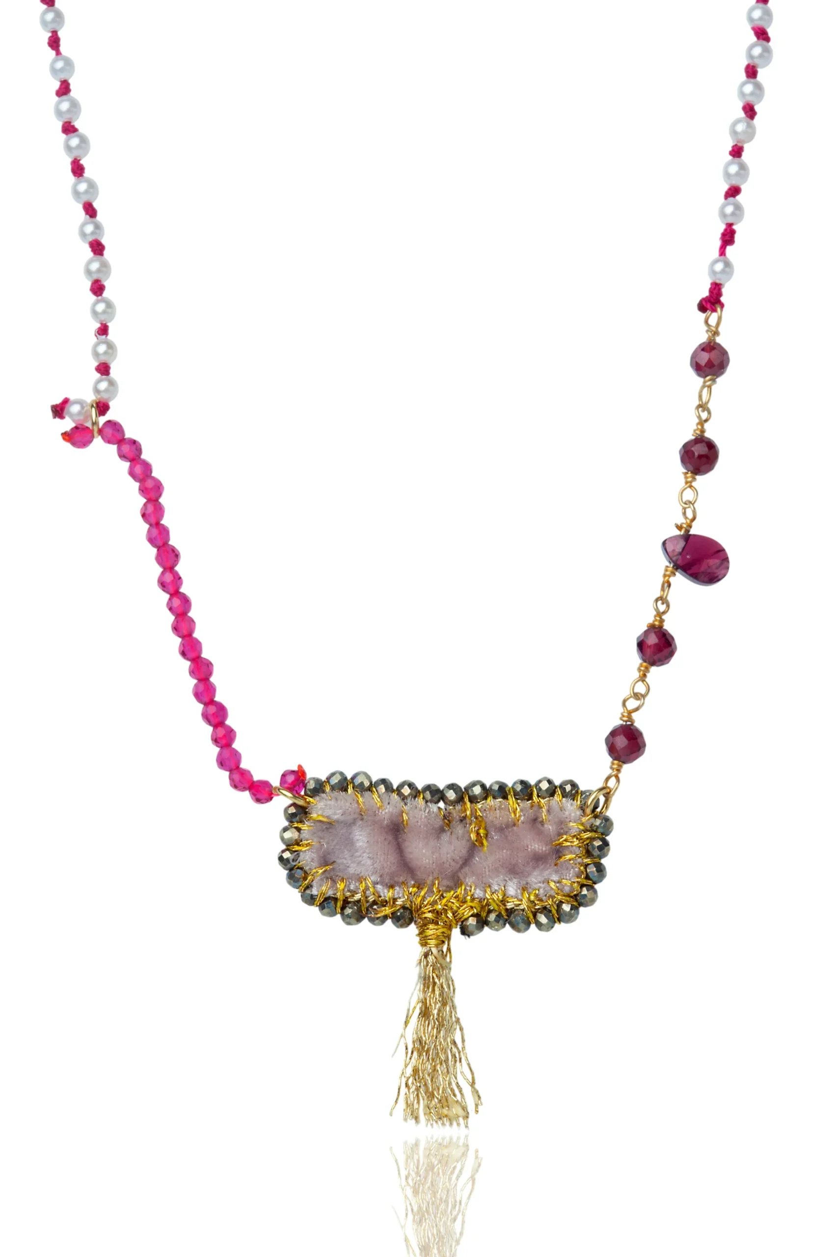 Handmade Jewellery | Unique handmade silver & velvet necklace main