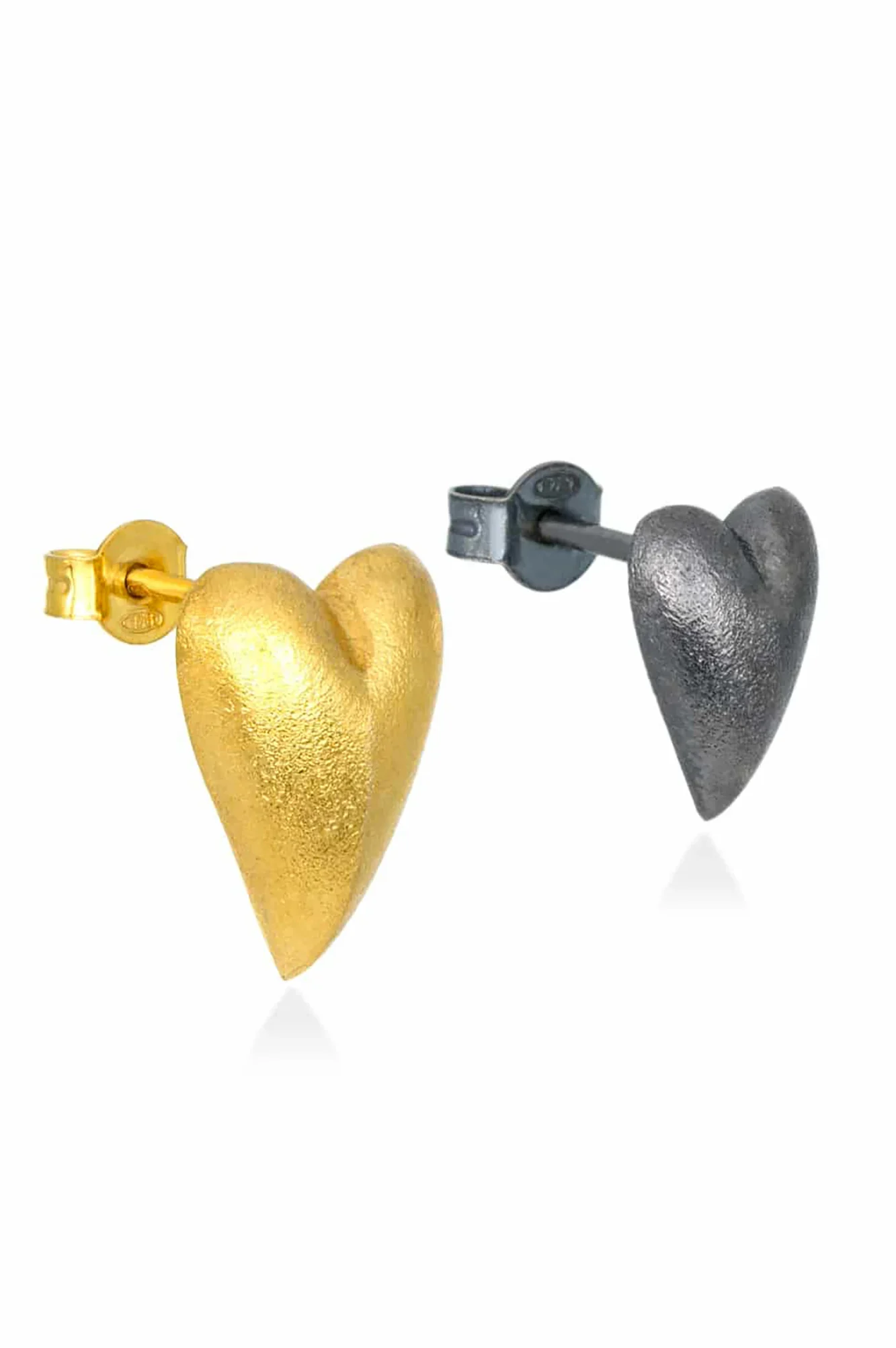 Handmade Jewellery | Hearts handmade gold and black earrings main